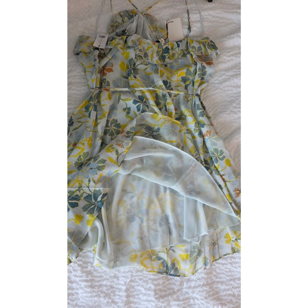 NWT Joie Uma Cerulean Floral Silk Chiffon Halter Dress M - Picture 10 of 10